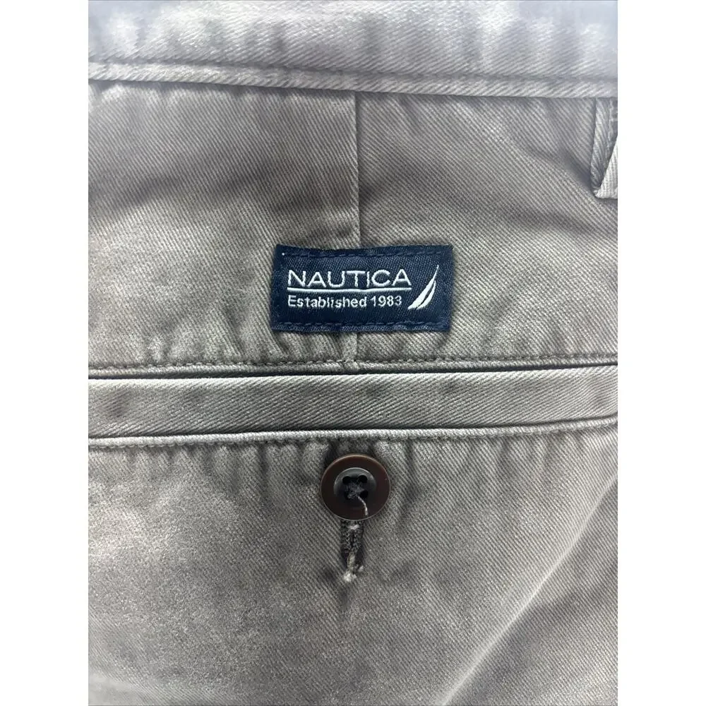 Nautica‎ Men's Casual Pants Slim Fit 34x34 Khaki Beige Cotton Twill NWT